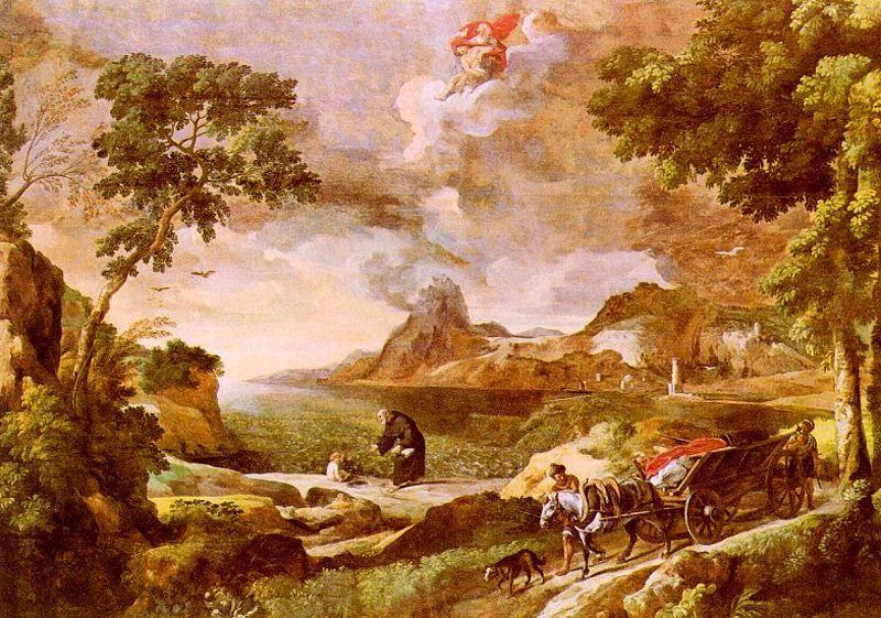 Gaspard Dughet Landscape with St.Augustine and the Mystery of the Trinity Sweden oil painting art